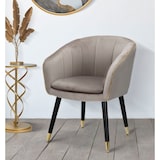 thumbnail of Fauteuil en métal et tissu Paris gris - noir et doré Mauro Ferretti