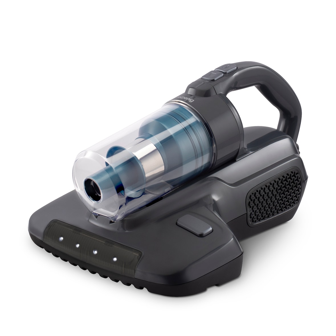 H.Koenig UMAT40 Aspirateur à main pour matelas et tissus, anti-acariens et anti-bactérien, Gris foncé & Bleu