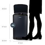 thumbnail of Les Collectors Prullenbak met pedaal, Metaal, Bleu Foncé, 40 l