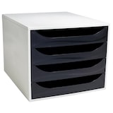 thumbnail of Exacompta 2286014D 1x ECOBOX ladenbox met 4 laden voor DIN A4+ documenten, grijs-zwart