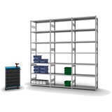 thumbnail of PROREGAL Fachbodenregal Stecksystem | Grundregal | HxBxT 300x100x40cm | 7 Ebenen | Fachlast 315 kg | Beidseitig nutzbar | Verzinkt
