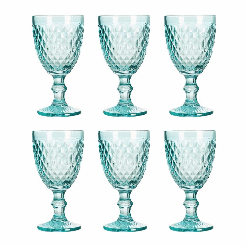 Solycarpa Juego 6 Copas Color Aguamarina Transparente Personalizado para Fiesta, Boda o Bautizo Original y Resistente