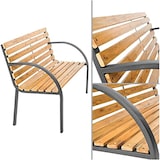 thumbnail of Garden Friend Panca Parco struttura in acciaio stecche di legno h80x62x122 cm nero/legno naturale
