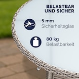 thumbnail of CASARIA® Polyrattan Balkontisch Beistelltisch Rund Ø 80cm Grau Beige