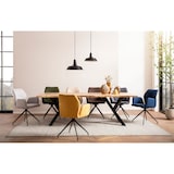 thumbnail of SalesFever Armlehnstuhl | 180° Drehfunktion | Bezug in Strukturstoff | Gestell Metall | B 59 x T 58 x H 88 cm | beige – schwarz