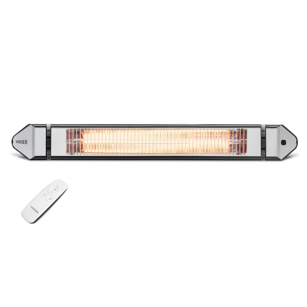 VASNER Teras 25 Terrassenheizstrahler Infrarot Heizstrahler 2500 Watt Schwarz, IP65 Nässeschutz