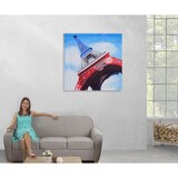 thumbnail of Pittura a olio Torre Eiffel Tricolore, 100% dipinto a mano pittura murale XL, 100x100cm