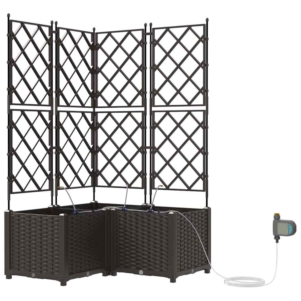 vidaXL Gartenpflanzer Braun 80 x 80 x 142 cm Stahl