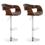 thumbnail of Lot de 2 tabourets de bar Kingston en tissu avec piètement en métal aspect chromé Noyer / Marron