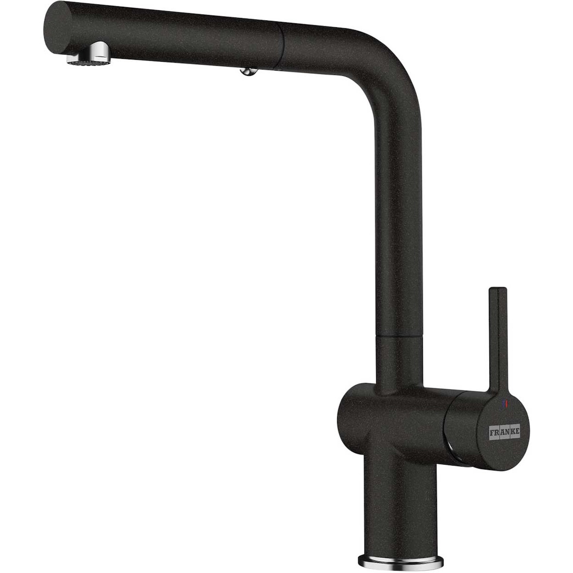 Franke Messing Hochdruck Armatur Active L Festauslauf Chrom Onyx 115.0653.373
