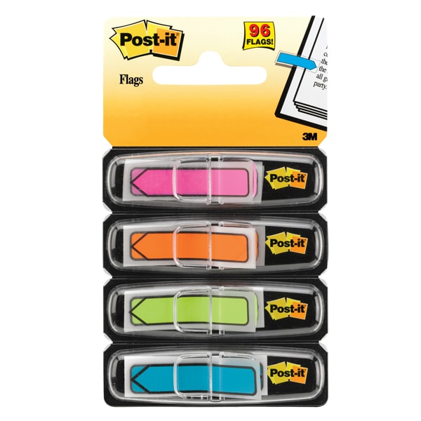 Post it®, Segnapagina Index Mini Freccia, 684-ARR4, 4 colori vivaci,  conf. 96 pezzi