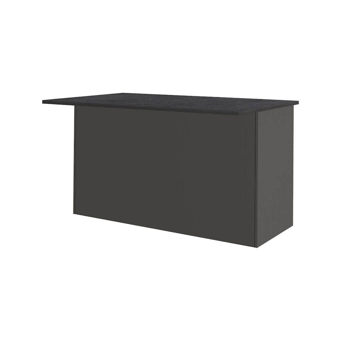 Dmora Kücheninsel Dcarnelo, Mehrzweckschrank, Küchenzeile Schrank, Zusätzlicher Tisch, 100 % Made in Italy, 155 x 90 x 90 cm, Anthrazit und Schiefer