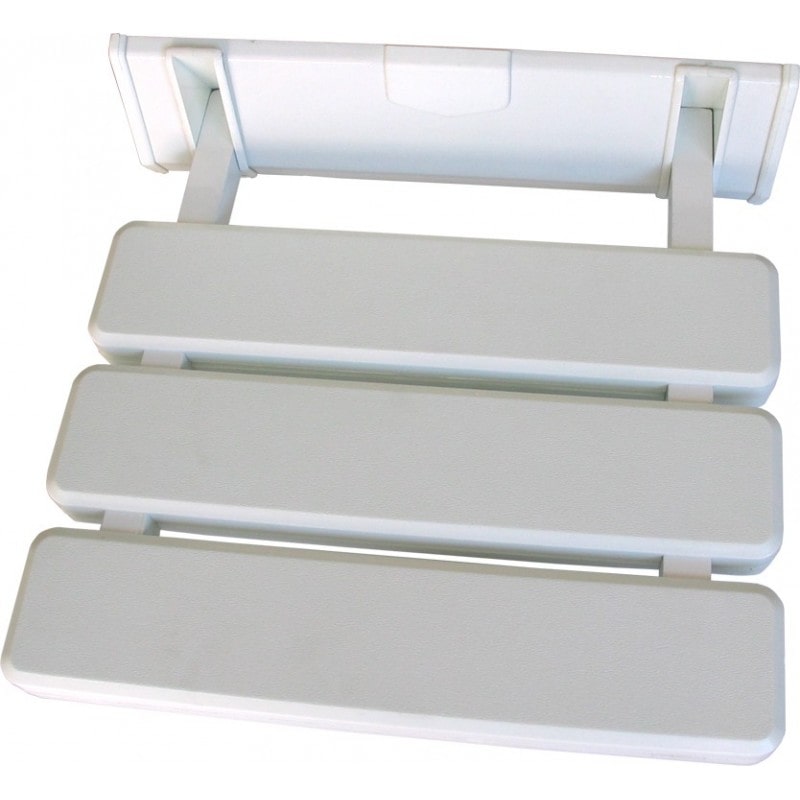 Asiento para ducha abatible aluminio lacado blanco