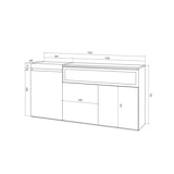 thumbnail of Dressoir, Opbergkast, Buffetkast, Sideboard, 150x35x75cm, 3 Deuren, Elektrische haard, Moderne stijl, Zwart _ 67_7