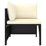 thumbnail of vidaXL 2-Sitzer-Gartensofa mit Kissen Schwarz Poly Rattan