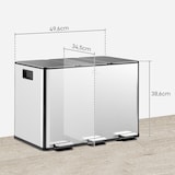 thumbnail of Cubo de basura de cocina con 3 compartimentos 3x10L papelera de cocina de acero inoxidable con pedales tapas de cierre suave y cubo extraíble plata