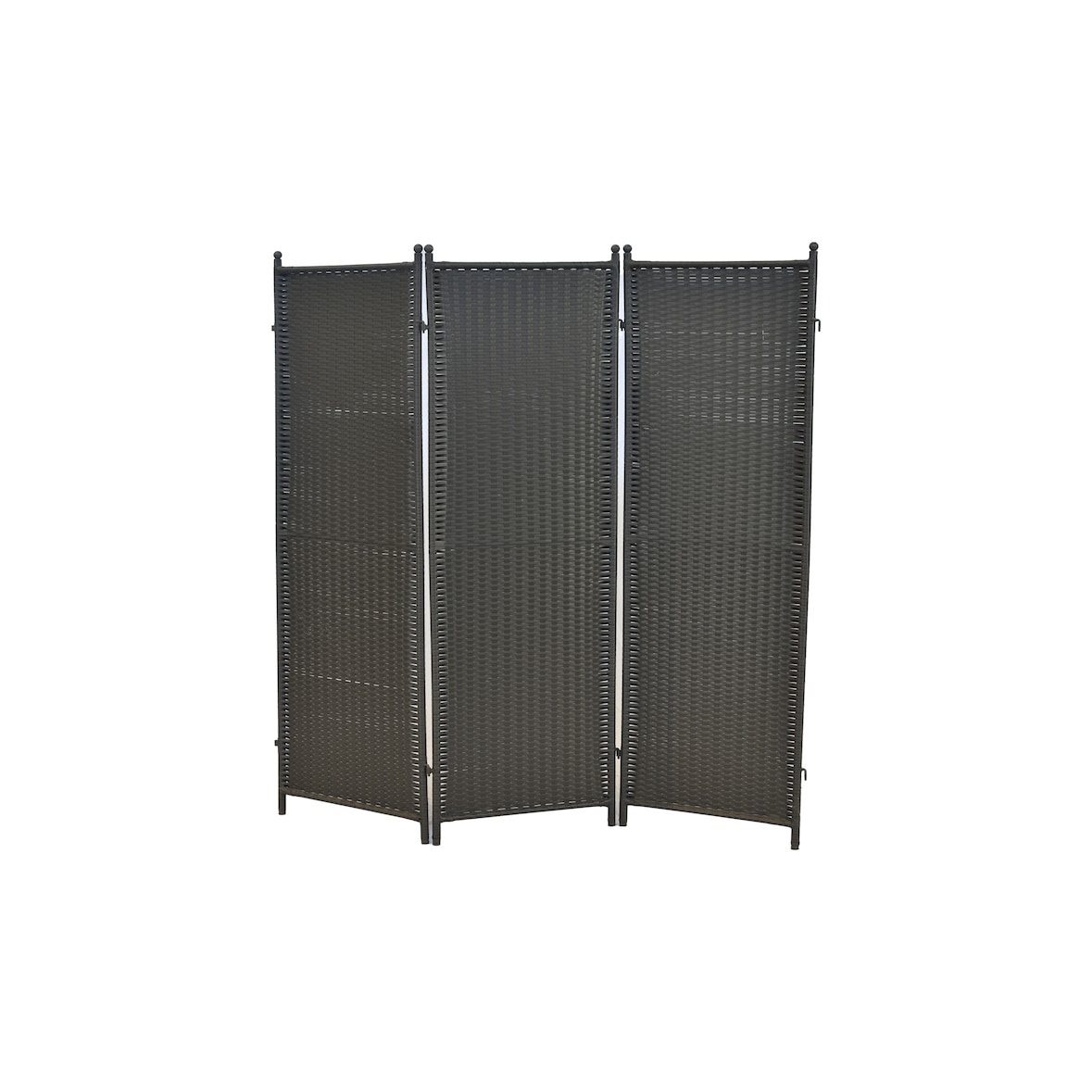 Merxx Paravent verlängerbar grau Stahlgestell mit Kunststoffgeflecht