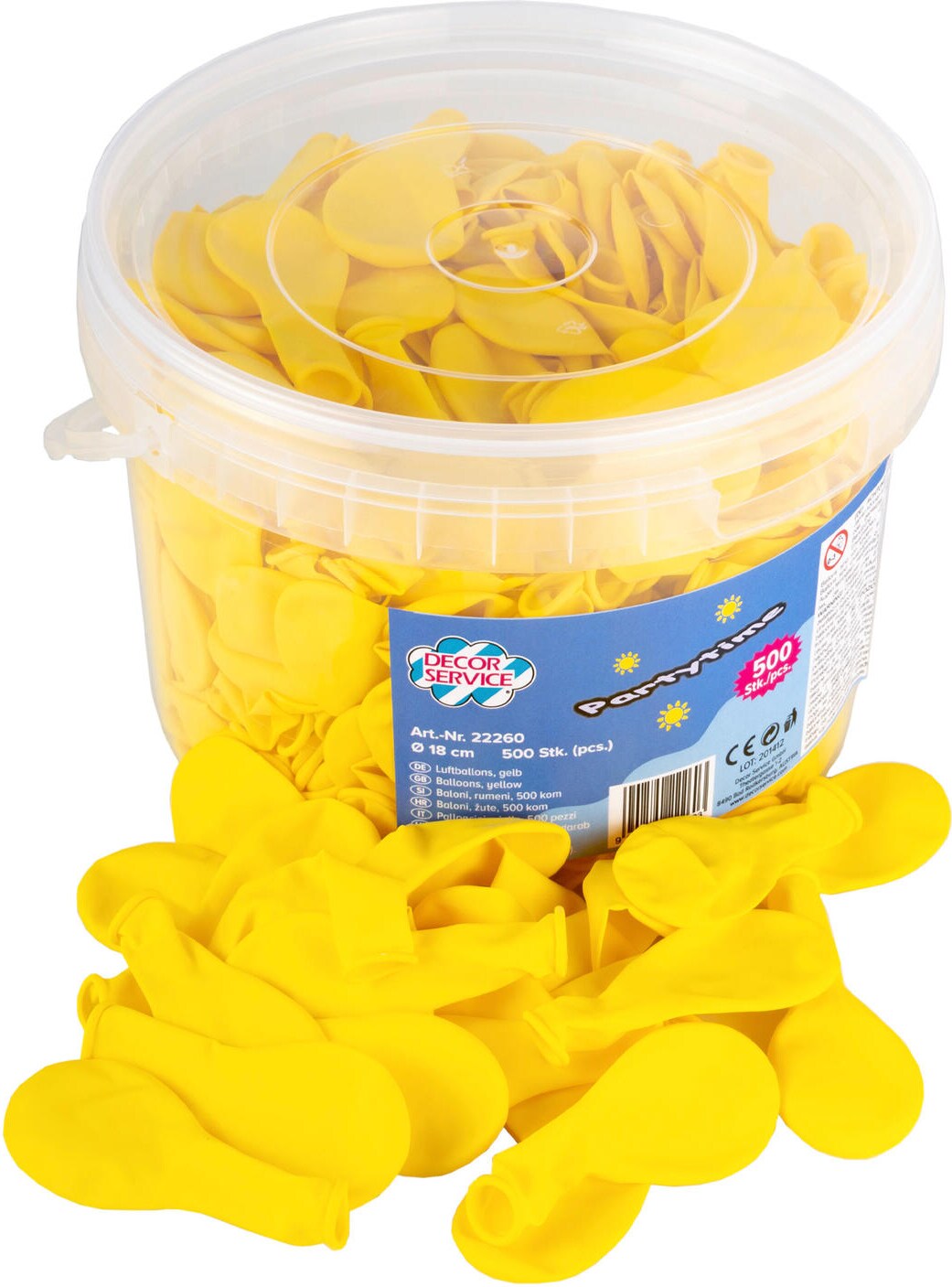 500x Luftballons gelb Ø18cm