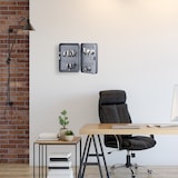 thumbnail of Relaxdays Schlüsselkasten, Zahlenschloss, 48 Haken, mit Schlüsselanhängern, HBT: 25 x 18 x 7,5 cm, Schlüsselbox, weiß