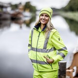 thumbnail of Nitras Motion Tex Fleecejacke | Gr. XS | gelb | abnehmbare Ärmel Warnschutzjacke