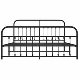 thumbnail of vidaXL Bedframe met hoofd- en voeteneinde metaal zwart 183x213 cm