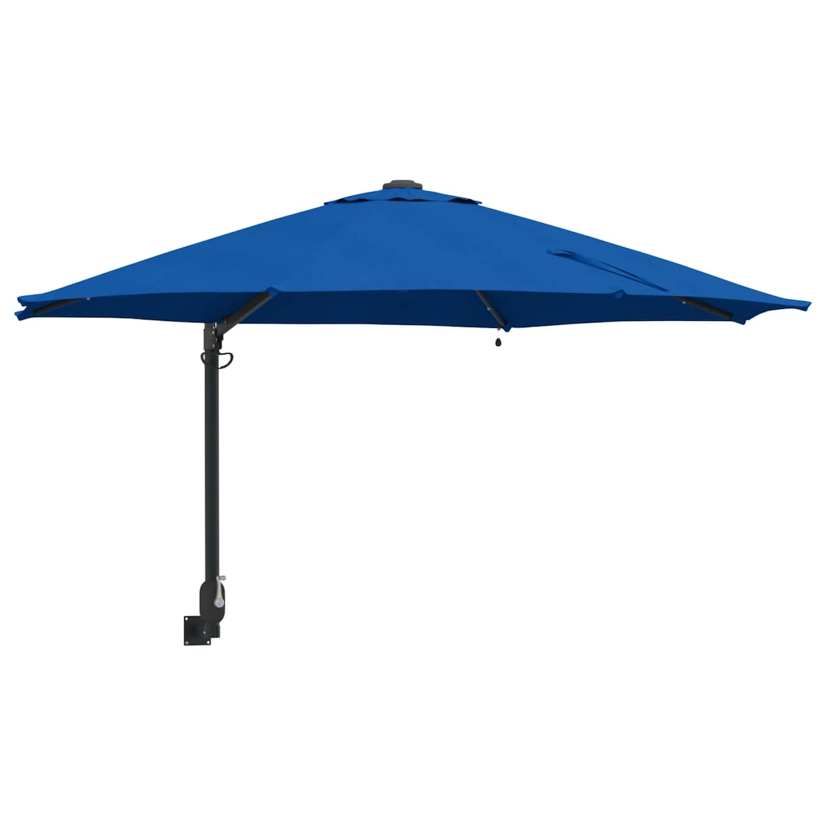 Helloshop26 - Moderner neigbarer Sonnenschirm mit LED-Außenbeleuchtung 248 x 248 x 148 cm azurblaues Polyester 02_0058649