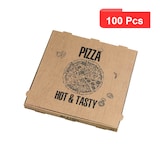 thumbnail of PACKNWOOD - 100u - Caja de cartón pizza decorada "Hot and Tasty"  400x400mm H40mm - 210BPZ40A