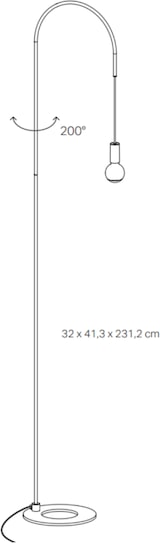 thumbnail of Zafferano - Filo Stehleuchte, 200° schwenkbar, lackiertes Metall, E27-Glühbirne max. 60 W enthalten, H 231 cm - Schwarz