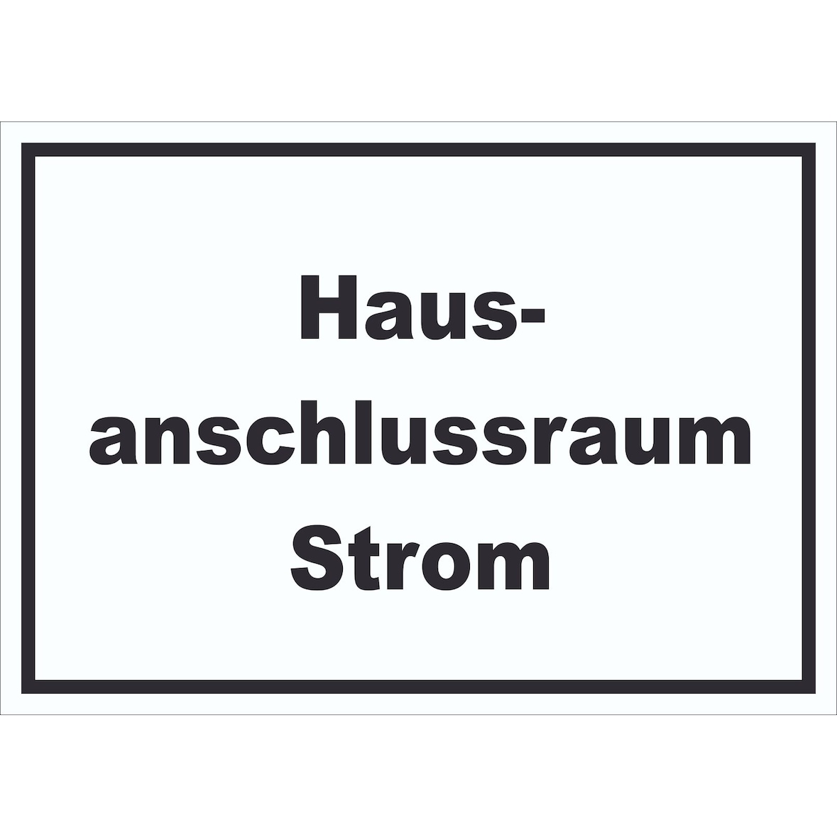 Hausanschlussraum Strom Schild mit Text HAR waagerecht A5 Rückseite selbstklebend