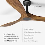 thumbnail of Bahama Breeze Smart Deckenventilator | Massivholz-Rotorblätter | Fernbedienung + App-Steuerung Walnuss 152