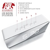 thumbnail of BEARWARE Wecker, LED Digital Spiegelwecker mit Nachtmodus & Temperaturanzeige, Kosmetikspiegel