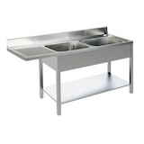 thumbnail of Spülcenter B 160cm - 2 Becken rechts - mit glatter Ablagefläche
