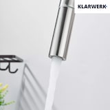 thumbnail of Jana | Grifo extraíble de 3 vías premium plata cepillada | de ósmosis de acero inoxidable para cocina | 360 grados con filtro 3 conexiones arco alto |