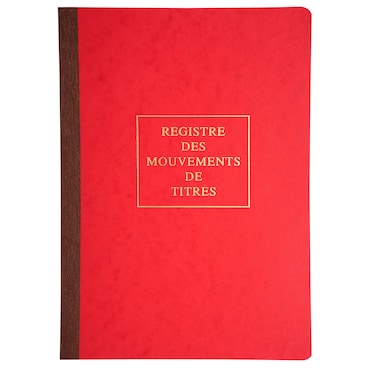 Le Dauphin - Réf. 90120D - Paquet de 5 Piqûres 297X210 Registre des mouvements de titres 40 pages - Couleurs assorties