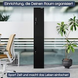 thumbnail of Umkleideschrank Spind TOKIO 2 Abteile Etikettenhalter Lüftungsschlitze Umkleidespind Schließfachschrank Garderobenspind 185x31,7x45cm Schwarz