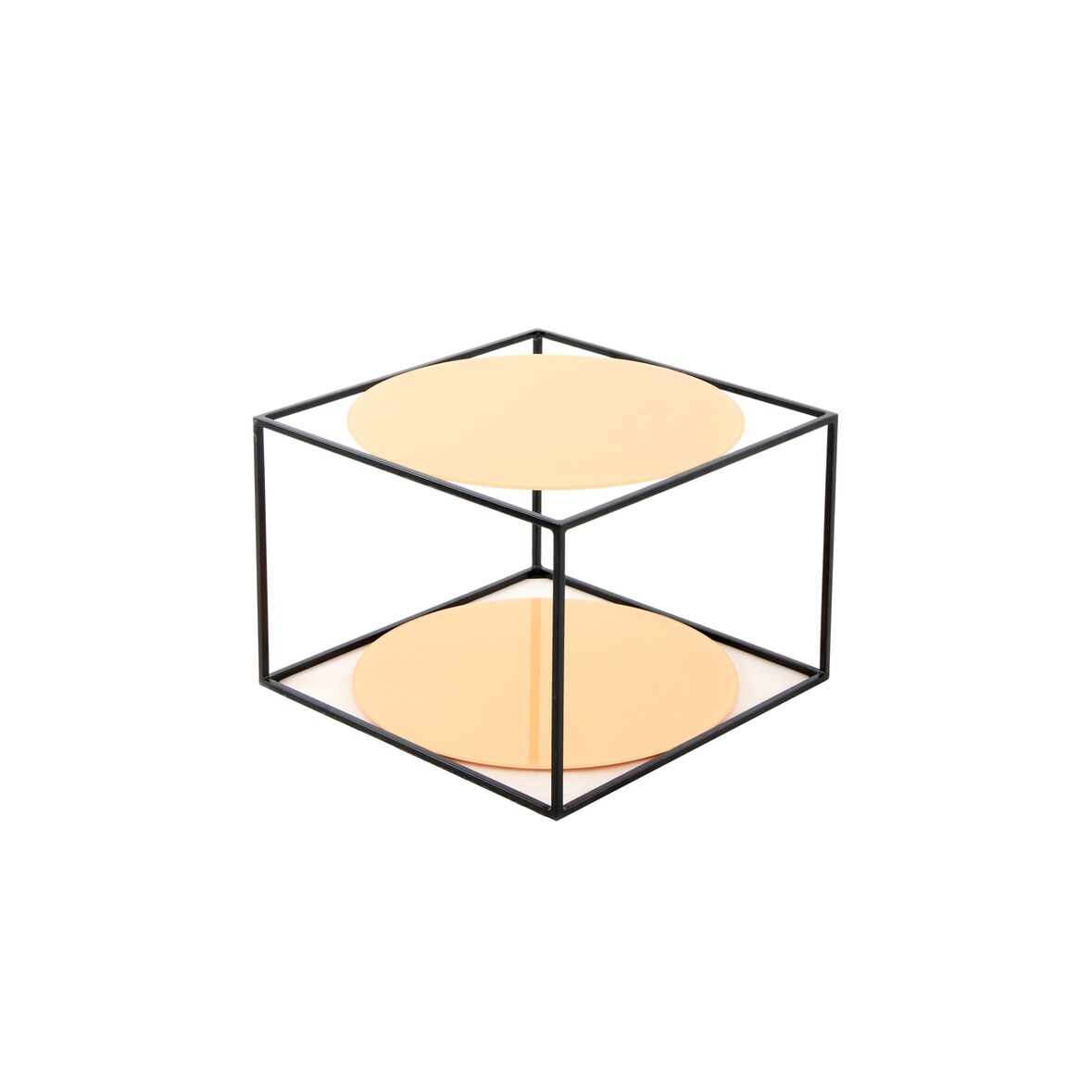 Kayoom Beistelltisch Cody 110 Orange / Schwarz, ca. 50cm (L/T) x 50cm (B) x 36cm (H)