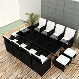 thumbnail of vidaXL 13-tlg. Garten-Essgruppe mit Auflagen Poly Rattan Schwarz