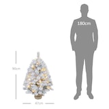 thumbnail of HOMCOM Árvore de Natal com Luzes LED 90 cm Árvore de Natal Artificial Nevado com 133 Ramos 14 Pinhas e Suporte de Metal Verde