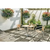 thumbnail of Mesa Bolero madera de fresno tapa cuadrada 60cm, 1 pata