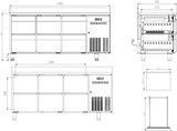 thumbnail of GastroHero Kühltisch Edelstahl GN 1/1 mit Aufkantung 6 Schubladen Umluftkühlung -2 °C bis +8 °C 230 V Profi Gastronomie 1795x700x850 mm