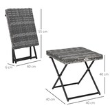 thumbnail of Outsunny - Polyrattan Beistelltisch - 40 x 40 x 40 cm - grau