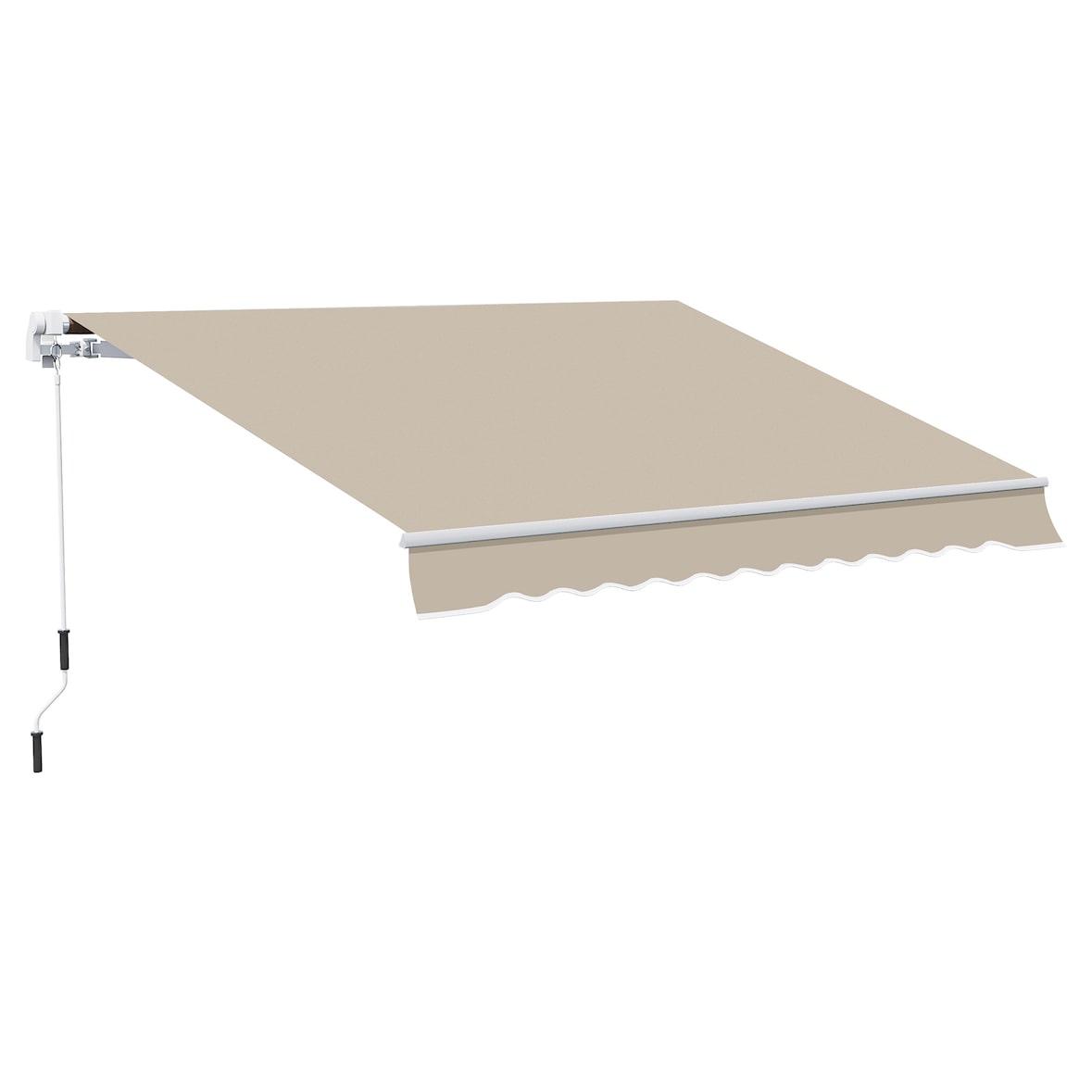 Toldo Manual Plegable de Aluminio con Manivela Terraza Balcón 395x245 cm Beige