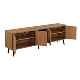 thumbnail of Helloshop26 - Meuble TV de rangement moderne 140 x 30 x 46 cm effet bois foncé 03_0007761