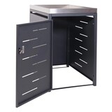thumbnail of 1er-Mülltonnenverkleidung | HxBxT 125x69x84cm | 80-240 Liter | Mülltonnenbox Pflanzkasten Edelstahl-Metall