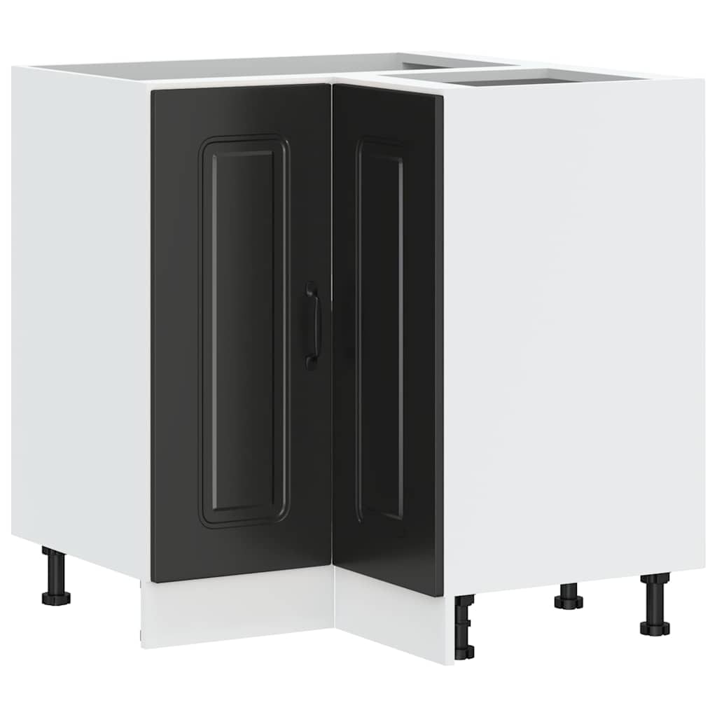 vidaXL Küchen-Eckunterschrank Kalmar Schwarz Holzwerkstoff
