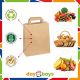 thumbnail of DayBays 100 Stk. Papiertüten 18+8x22 cm Braun mit Flachhenkel