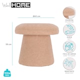 thumbnail of WellHome - Sgabello a forma di fungo "Teddy" beige Ø43x38 cm