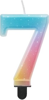 thumbnail of Kerze Zahl 7 pastell