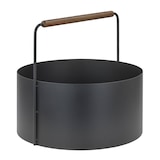 thumbnail of Blomus Holzkorb ASHI Kaminholzkorb Brennholzkorb Ø 45cm Metall mit Holzgriff schwarz/braun