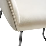 thumbnail of tectake Chaise de salle à manger en aspect velours rembourré crème et noir - 405921